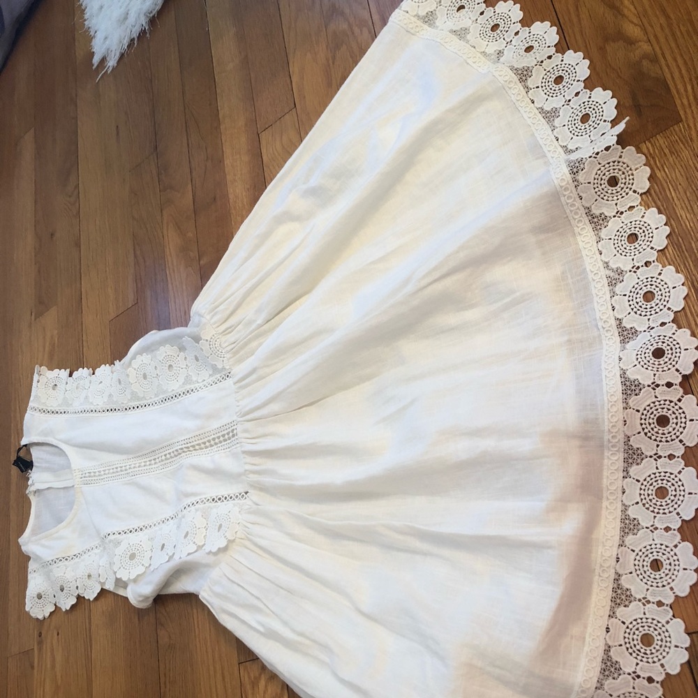 Lace white mini dress